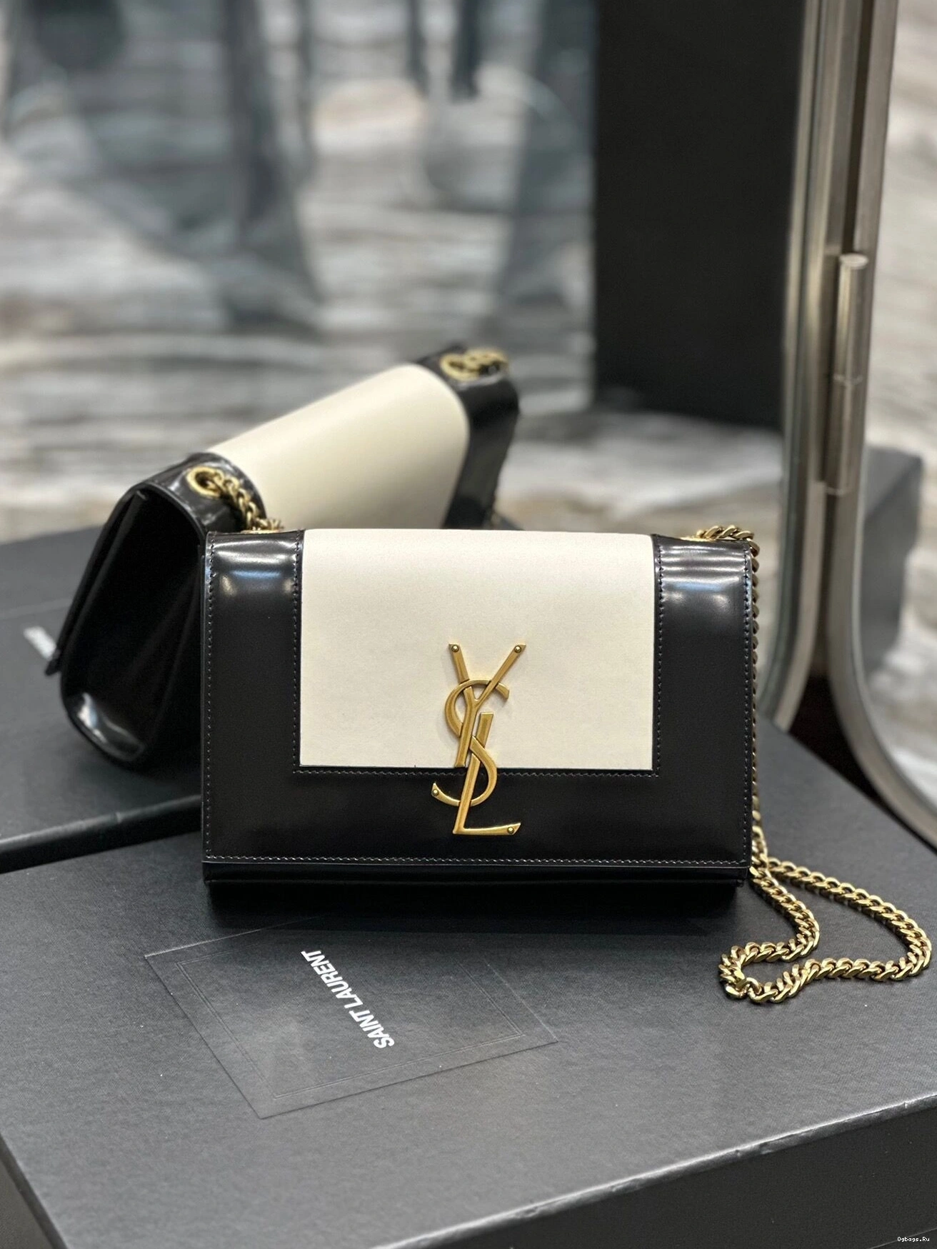 Kate leather bag shoulder two-tone small YSL 0721